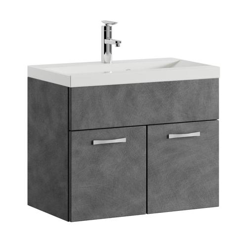 Badkamermeubel Montreal Set 01 60 x 35 cm Donker Grijs, Huis en Inrichting, Badkamer | Badkamermeubels, Nieuw, Wastafelkast, Verzenden