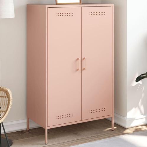 vidaXL buffetkast 68x39x113 cm staal roze, Huis en Inrichting, Kasten | Buffetkasten, 25 tot 50 cm, Nieuw, Metaal, 100 tot 150 cm