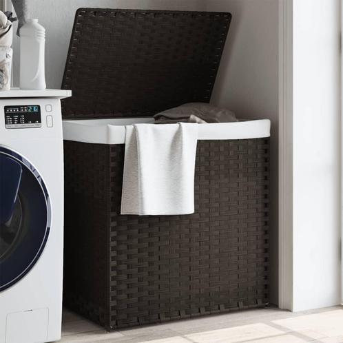 vidaXL Wasmand met 2 vakken 53x35x57 cm poly rattan, Tuin en Terras, Droogmolens en Wasrekken, Nieuw, Verzenden