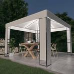 vidaXL Prieel met dubbel dak en LED-lichtslinger 3x3 m wit, Tuin en Terras, Verzenden, Nieuw