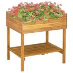vidaXL Plantenbak verhoogd 78,5x58,5x78,5 cm massief, Tuin en Terras, Verzenden, Nieuw, Hout