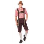 Lederhosen Johan lang donkerbruin, Verzenden, Nieuw, Feestartikel