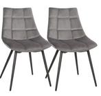 Set van 2 Velvet Eetkamerstoelen – Comfort en Stalen Poten, Huis en Inrichting, Verzenden, Nieuw