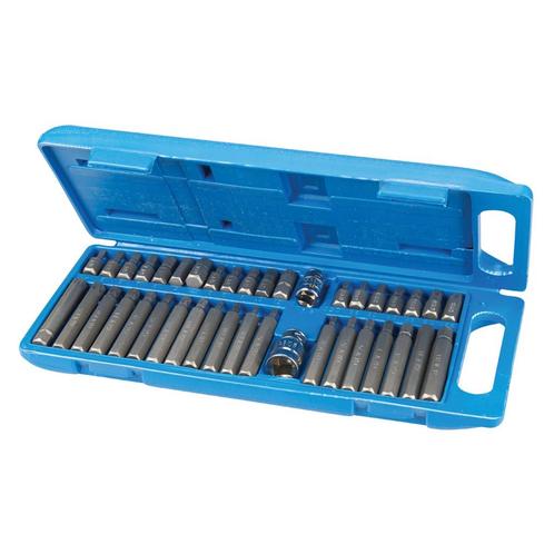 Silverline Zeskant- en veeltand bitset - 40-delig - chroo..., Doe-het-zelf en Verbouw, Gereedschap | Handgereedschap, Nieuw, Ophalen of Verzenden