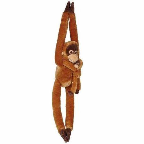 Pluche hangende Orang Oetan met baby knuffel 84 cm - Knuff.., Kinderen en Baby's, Speelgoed | Knuffels en Pluche, Ophalen of Verzenden