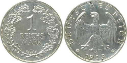 Duitsland 1 Reichsmark 1925 D Polierte Platte- Unikat Pp-, Postzegels en Munten, Munten | Europa | Niet-Euromunten, Verzenden