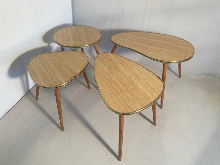 Set bijzettafels - ABS, Hout - Set vier retro, Antiek en Kunst, Kunst | Designobjecten