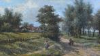 Willem Carel Nakken (1835-1926) - Landschap met boerin, Antiek en Kunst