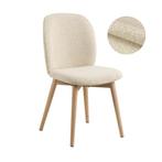 *WOONWINKEL* Eetkamerstoel Met Houten Poten Creme Boucle, Huis en Inrichting, Stoelen, Verzenden, Nieuw, Wit