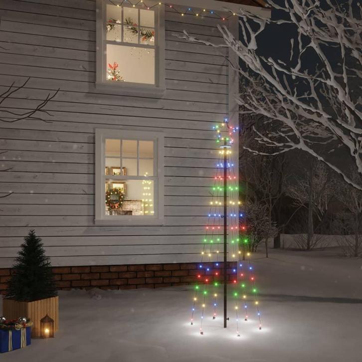 vidaXL Kerstboom met grondpin 108 LEDs meerkleurig 180 cm, Diversen, Kerst, Nieuw, Verzenden