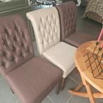 Eetkamerstoel (6) - hard hout, stof - landelijke Stoelen