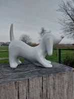 Beeld, ceramic dachsund white - 21 cm - Keramiek, Antiek en Kunst