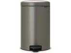 Brabantia NewIcon Prullenbak - 20 liter - Platinum, Verzenden, Zo goed als nieuw