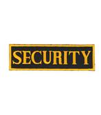 Applicatie Security Opstrijkbaar 3,5cm x 11,5cm Zwart Geel, Nieuw