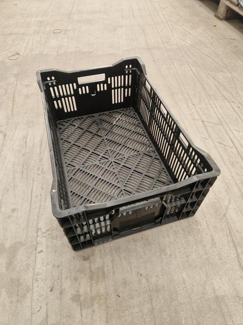 Kunststof krat 600x400x230/210mm zwart geperforeerd,, Zakelijke goederen, Agrarisch | Werktuigen, Ophalen of Verzenden