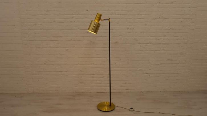 Vintage vloerlamp | Messing | Jo Hammerborg, Huis en Inrichting, Lampen | Vloerlampen, Ophalen of Verzenden