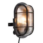 Zwarte bulleye buitenlamp industrieel, Skotlampe, IP44, Ophalen of Verzenden, Nieuw, Glas, Wandlamp
