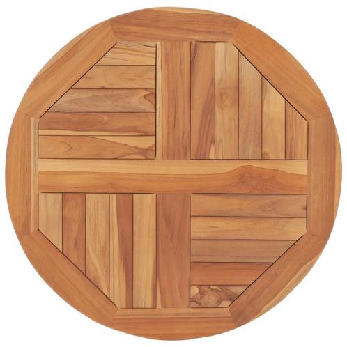 vidaXL Tafelblad rond 2,5 cm 60 cm massief teakhout, Huis en Inrichting, Tafels | Eettafels, Nieuw, Verzenden