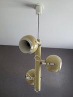Lamp - Staal, Vintage oogbolhangende kroonluchter met drie, Antiek en Kunst