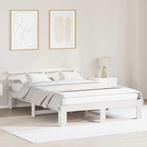 vidaXL Bedframe met hoofdeinde Wit 140 x 200 cm Massief, Verzenden, Nieuw, Wit, Hout