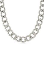 Lange Dikke Zilverkleurige Ketting 14mm Aluminium 925 Verzil, Sieraden, Tassen en Uiterlijk, Kettingen, Kunststof, Verstelbaar