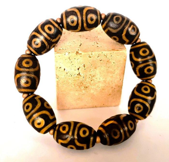 Tijdloze Energie - Tibetaanse Agaat - Boeddhistische armband, Verzamelen, Mineralen en Fossielen
