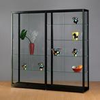 Luxe vitrinekast zwart 200 cm breed, Nieuw in verpakking