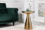 Handgemaakte bijzettafel ELEMENTS 60cm goudgroen marmer rond, Huis en Inrichting, Tafels | Sidetables, Ophalen of Verzenden, Nieuw