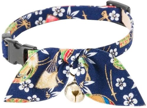 Necoichi kattenhalsband - kimono strik met belletje - kle..., Dieren en Toebehoren, Hondenriemen, Nieuw, Ophalen of Verzenden