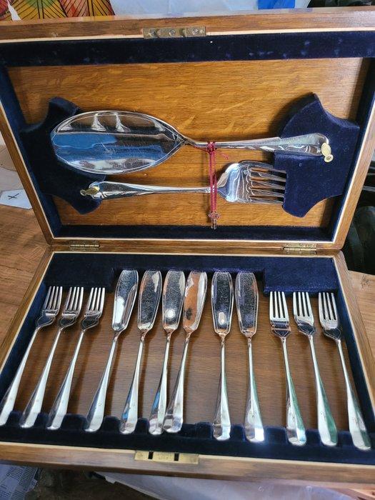 Serveerset voor vis (14) - Verzilverd, Antiek en Kunst, Antiek | Meubels | Tafels