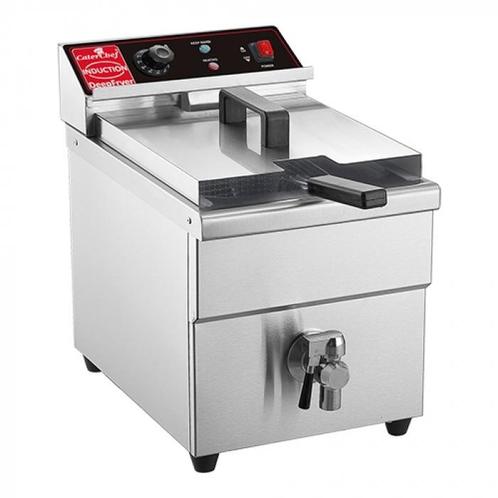 Inductie friteuse CaterChef - 8 liter + tap, Zakelijke goederen, Horeca | Keukenapparatuur, Nieuw in verpakking, Verzenden