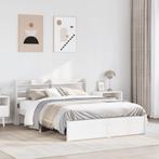 vidaXL Bedframe met hoofdbord massief grenenhout wit 120x190, Verzenden, Wit, Nieuw, 190 cm of minder