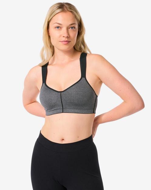 HEMA Voorgevormde sportbh medium support grijsmelange, Kleding | Dames, Ondergoed en Lingerie, Verzenden