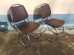 Stoel - Staal, Synthetisch leder - Twee vintage stoelen, Antiek en Kunst, Kunst | Designobjecten