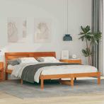 vidaXL Bedframe Wasbruin 160 x 200 cm Massief grenenhout, Huis en Inrichting, Slaapkamer | Bedden, Verzenden, Nieuw, Bruin, Hout