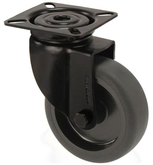 Zwenkwiel zwart met bevestigingsplaat 50 mm, Doe-het-zelf en Verbouw, Zwenkwielen, Verzenden