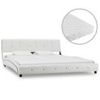 vidaXL Bed met matras kunstleer wit 160x200 cm, Huis en Inrichting, Slaapkamer | Bedden, Overige materialen, Verzenden, Wit, 200 cm