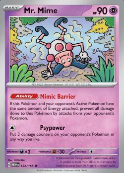 Mr Mime 122/165 holo pokemon 151, Hobby en Vrije tijd, Verzamelkaartspellen | Pokémon, Losse kaart, Nieuw, Foil, Ophalen of Verzenden