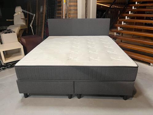 Hotel boxspring Hilton bed Antraciet slapen topper matras, Huis en Inrichting, Slaapkamer | Boxsprings, 180 cm, 200 cm, Overige kleuren