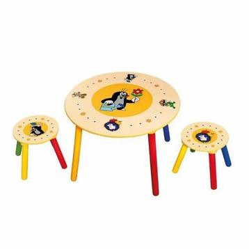 Houten kindertafel met 2 Krukjes met de kleine mol Little Mo beschikbaar voor biedingen