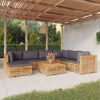 vidaXL 8-delige Loungeset met kussens massief teakhout, Tuin en Terras, Tuinsets en Loungesets, Verzenden, Teakhout, Nieuw, Loungeset