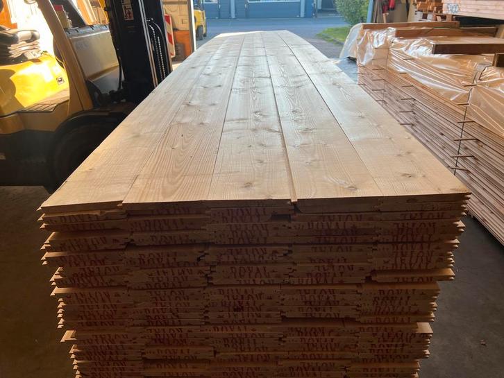 Vuren planken mes en groef blank en gegrond - 20x200mm, Doe-het-zelf en Verbouw, Hout en Planken, Vuren, 300 cm of meer, Minder dan 25 mm