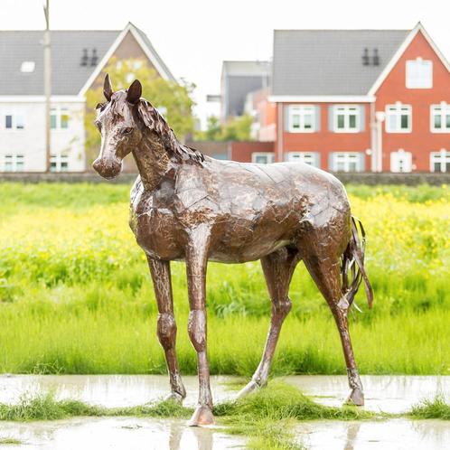 Metalen Tuinbeeld Paard - Mooievogels.nl, Tuin en Terras, Tuinbeelden, Dierenbeeld, Nieuw, Metaal, Ophalen of Verzenden
