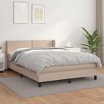 vidaXL Boxspring met matras kunstleer cappuccinokleurig, Overige materialen, Bruin, Verzenden, Nieuw