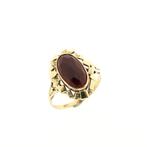 Vintage gouden ring met carneool (vintage ring, geelgoud), Sieraden, Tassen en Uiterlijk, Ringen, Gebruikt, Overige kleuren, 19 tot 20