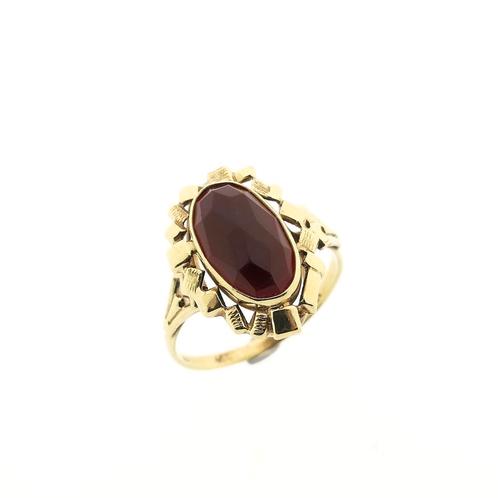 Vintage gouden ring met carneool (vintage ring, geelgoud), Sieraden, Tassen en Uiterlijk, Ringen, Dame, Met edelsteen, Overige kleuren