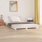 vidaXL Bedframe massief grenenhout wit 120 x 190 cm, Verzenden, Nieuw, Wit, Hout
