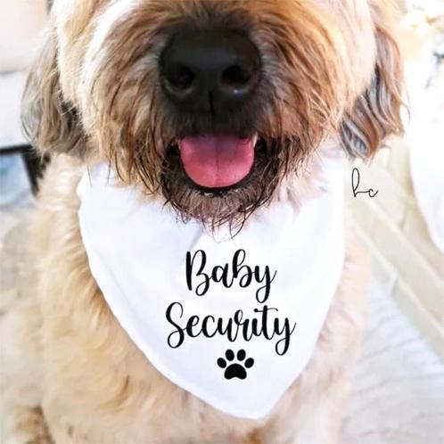 Honden bandana Baby Security wit of zwart, Dieren en Toebehoren, Honden-accessoires, Nieuw, Verzenden