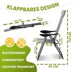 Tuinstoelen verstelbaar - Ligstoel - Set van 2 - Grijs - KES, Verzenden, Nieuw