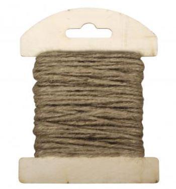 Jutekoord op houten kaart, 1,5mm ø, 10m, zand/naturel jute, Huis en Inrichting, Woonaccessoires | Kunstplanten en Kunstbloemen